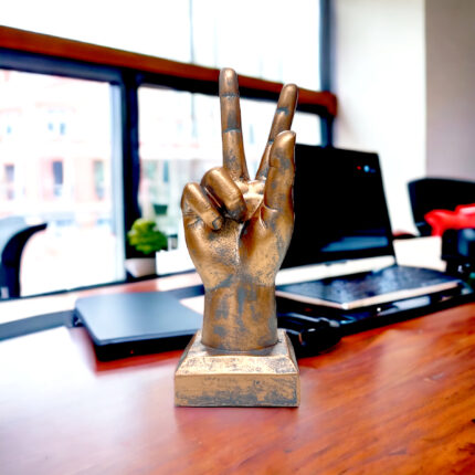 Peace Sign Hand Figurine | Contemporary Luxury Home Decor