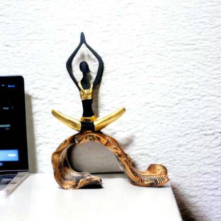 Yoga Lady Gold Bow Pose