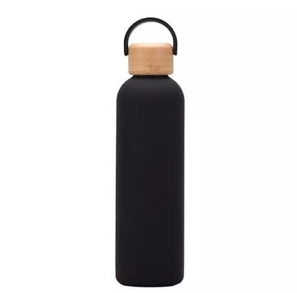 Insulated Stainless Steel Water Bottle with Natural Wooden Lid | Leakproof, BPA-Free, Double Wall for Hot & Cold Drinks – Eco-Friendly Travel Bottle for Office, Gym (Orange) 550ML