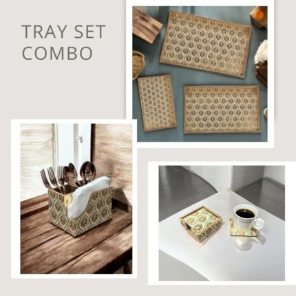 Tray Set Combo - Brown Golden